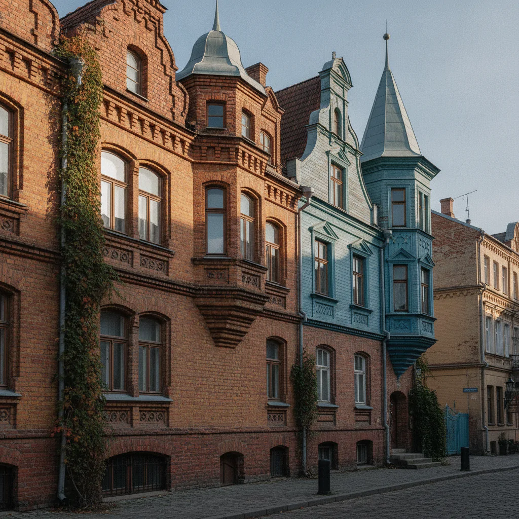 Старинные дома на улочках Кенигсберга